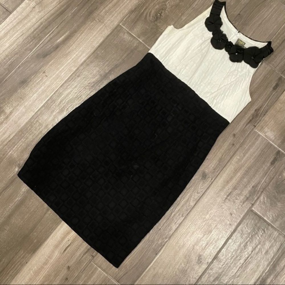 Just Taylor Black White Halter Dress